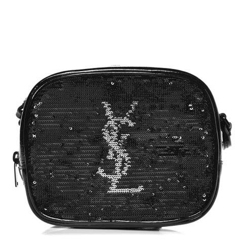 Saint Laurent Sequin Patent Monogram Blogger Bag 